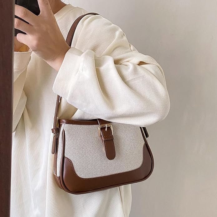 Clara | Women's Leather Colour-Block Crossbody Handbag