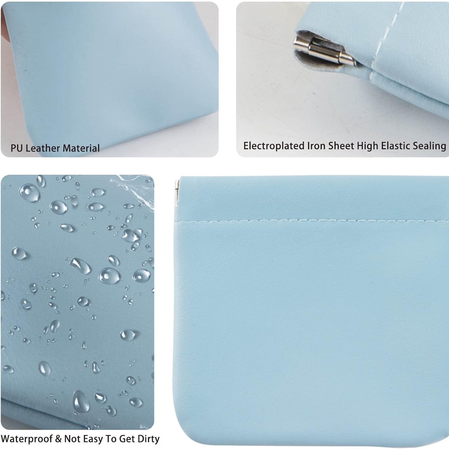 Sage | Waterproof Lambskin Pocket Makeup Cosmetic Bag