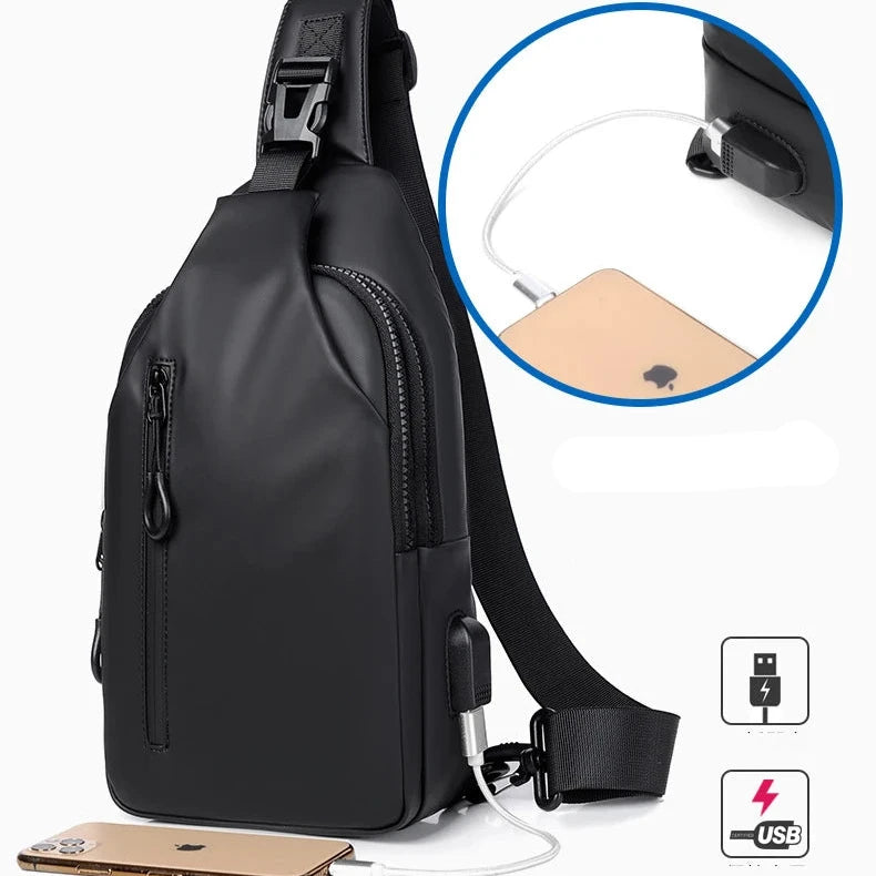 Ash | Waterproof Travel Crossbody Sling Bag With USB Port