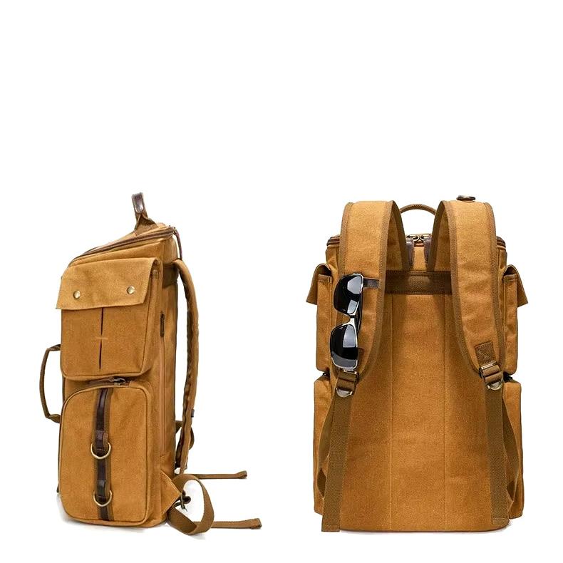 Harper | Spacious Canvas Travel Hiking Carry On Rucksack Laptop Backpack