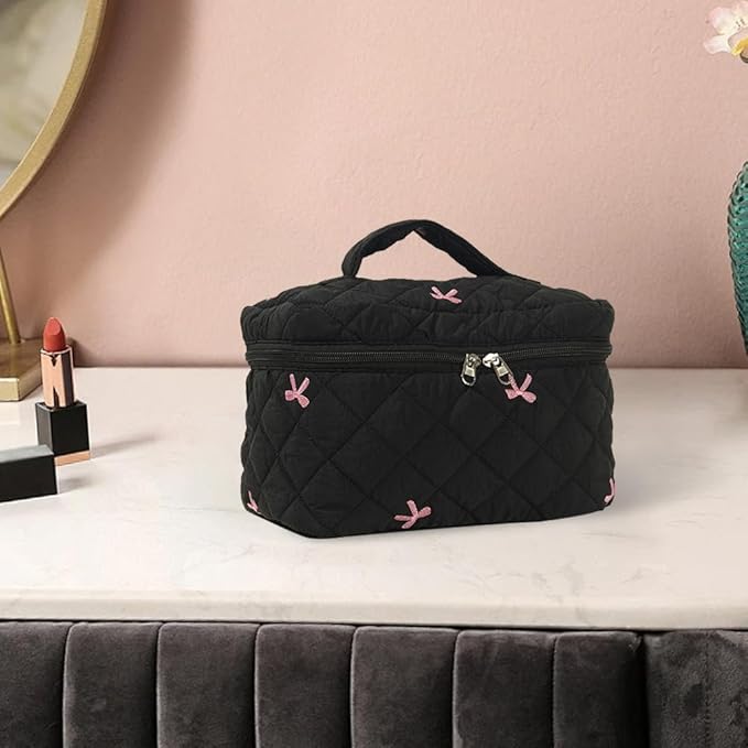 Hannah | 4pcs Chic Embroidered Bowknot Cosmetic Makeup Bag Set