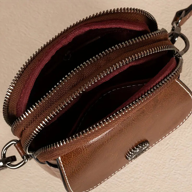 Olivia | Women's Vintage Leather Small Crossbody Sling Bag