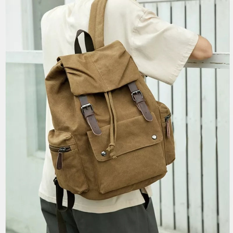 Harper | Vintage Canvas Drawstring Travel Laptop Backpack