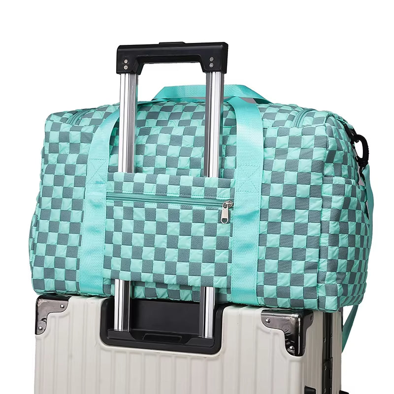 Isla | Large Checkerboard Weekender Overnight Travel Duffle Bag