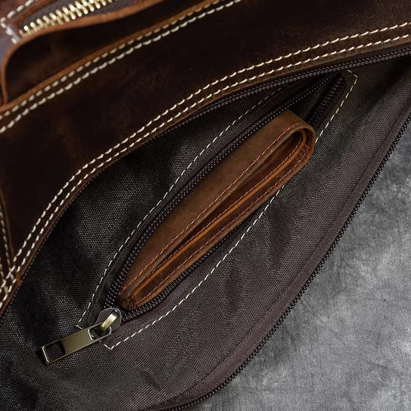 Liam | Retro Crazy Horse Leather Crossbody Sling Travel Bag