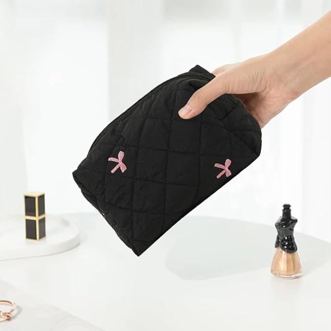 Hannah | 4pcs Chic Embroidered Bowknot Cosmetic Makeup Bag Set