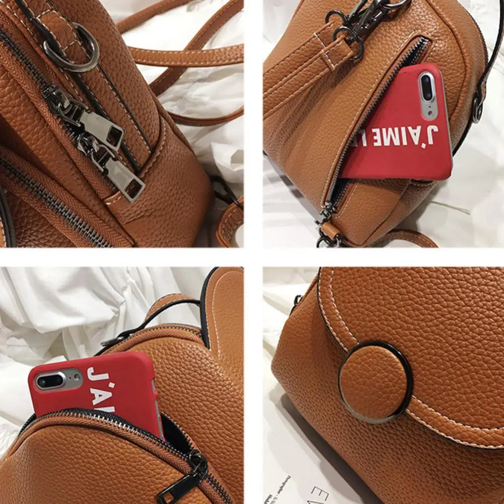 Ava | Mini Flap Leather Crossbody Sling Handbag Backpack with Top Handle