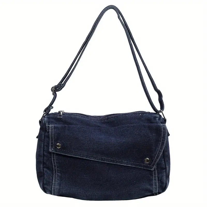 Eloise | Denim Crossbody Messenger Bag