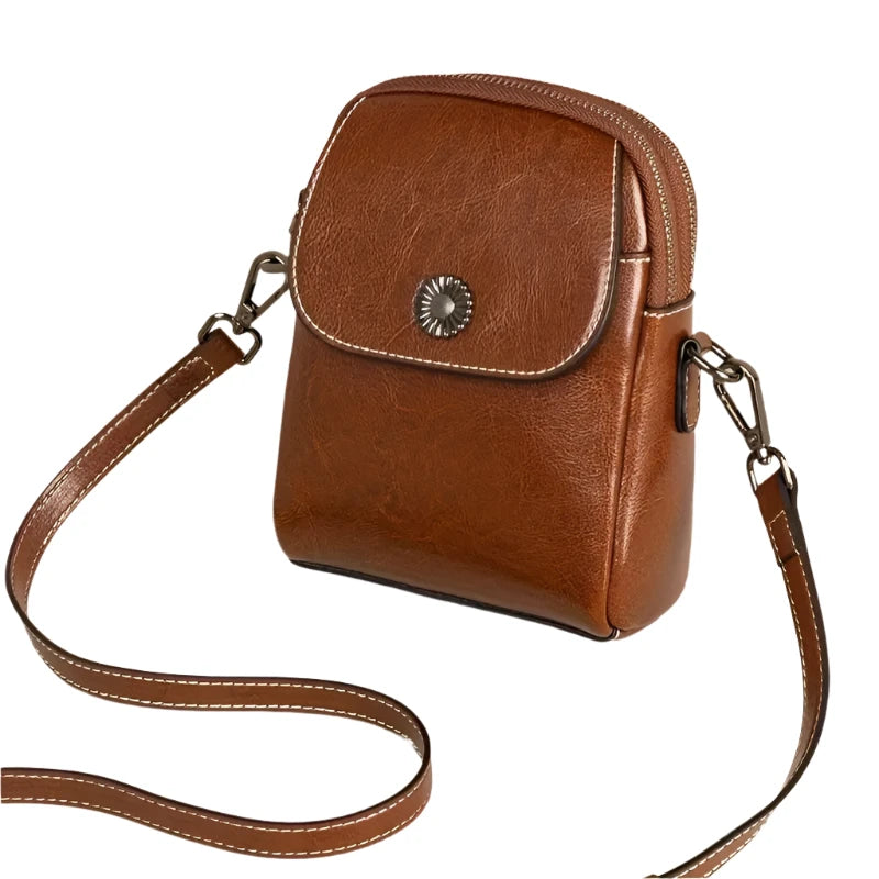 Olivia | Women's Vintage Leather Small Crossbody Sling Bag