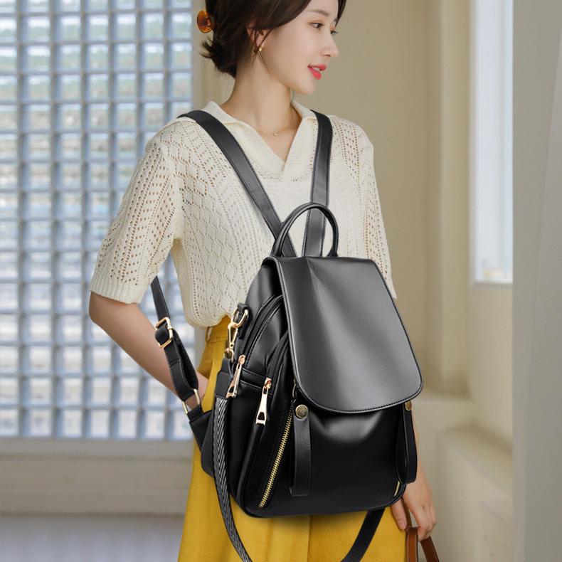 Eleanor | Elegant Multi-Pocket PU Leather Travel Backpack