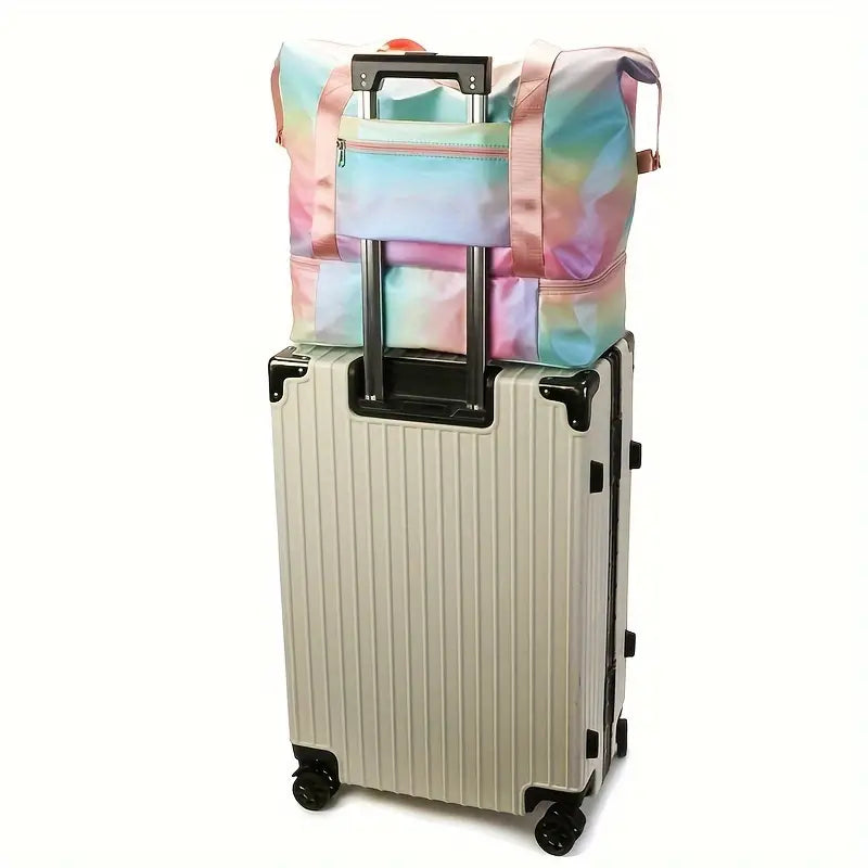 Aurora | Holographic Nylon Weekender Travel Garment Duffle Bag