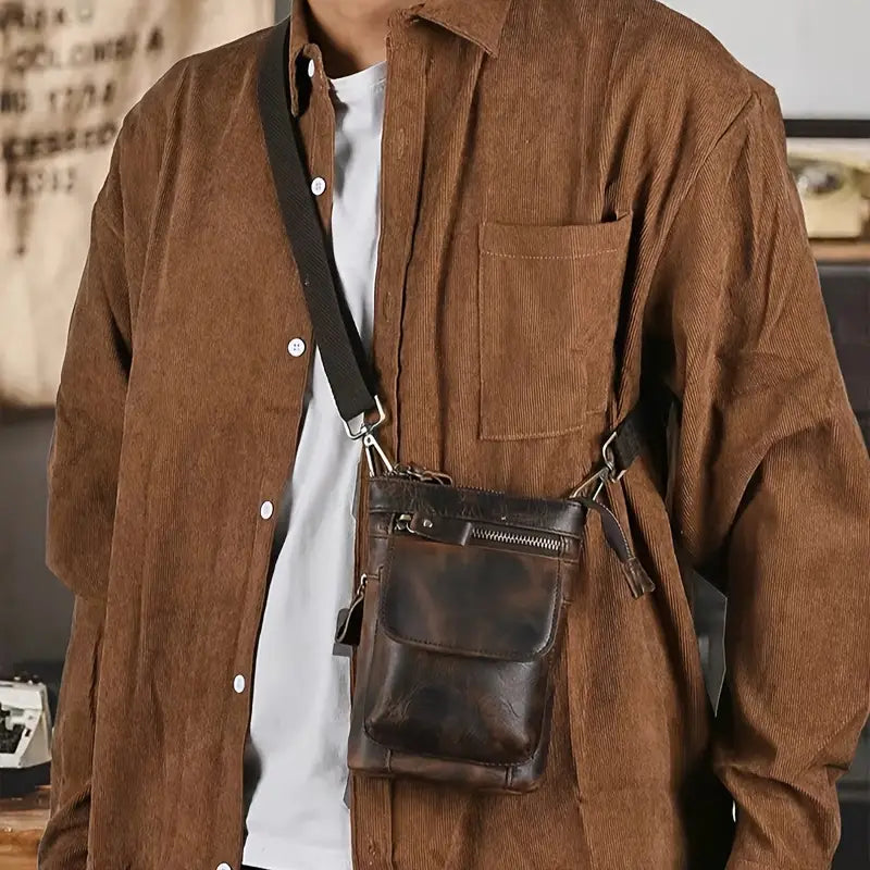 James | Retro Genuine Leather Small Crossbody Bag