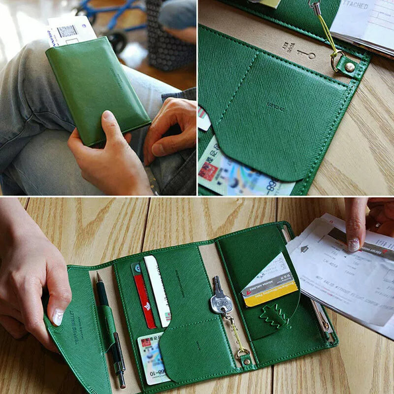 Emma | Green Travel Wallet Passport Holder