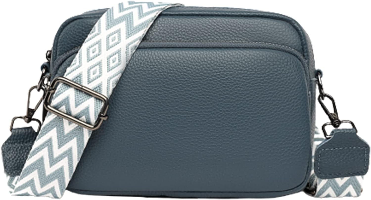 Sophia | Chic Leather Crossbody Camera Bag with Guitar Strap