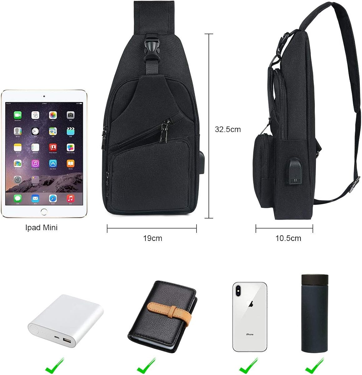 Liam | Anti-Theft Crossbody Charging Bag