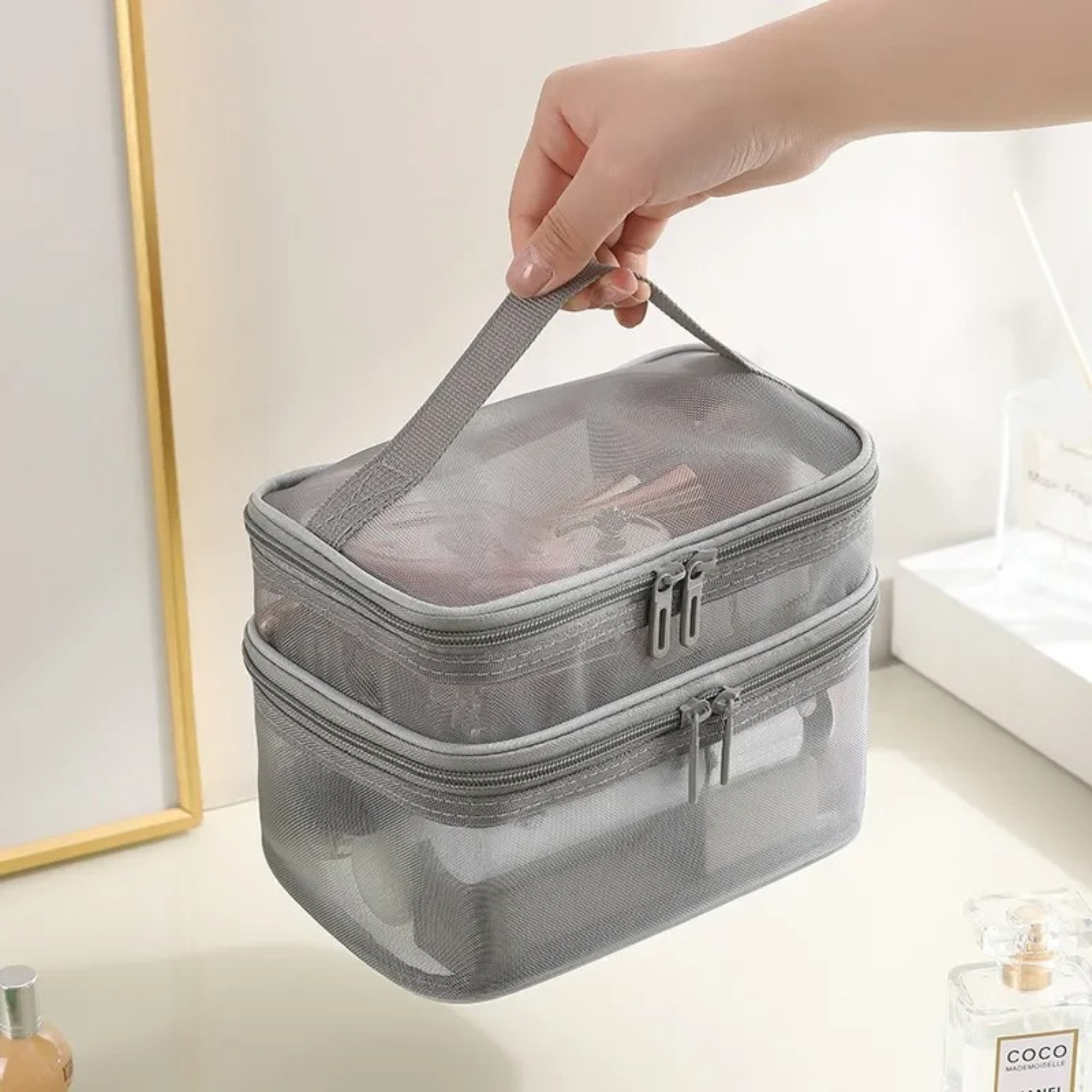 Double-Layer Hanging Toiletry Organiser