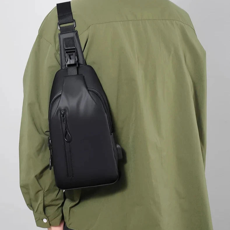 Ash | Waterproof Travel Crossbody Sling Bag With USB Port