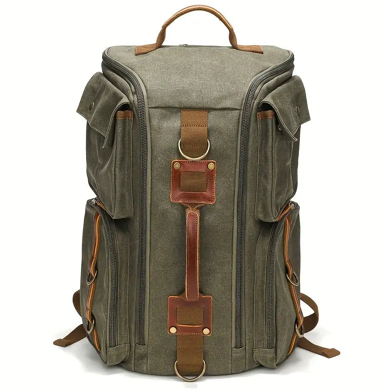 Harper | Spacious Canvas Travel Hiking Carry On Rucksack Laptop Backpack