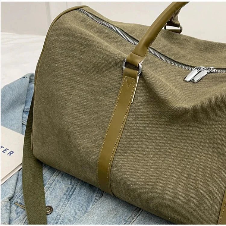 Charles | Vintage Canvas Weekender Travel Duffle Bag