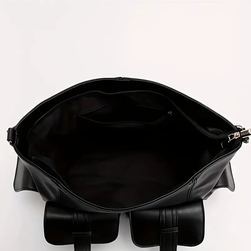 Victoria | Large Capacity Punk Motorcycle Leather Crossbody Messenger Bag