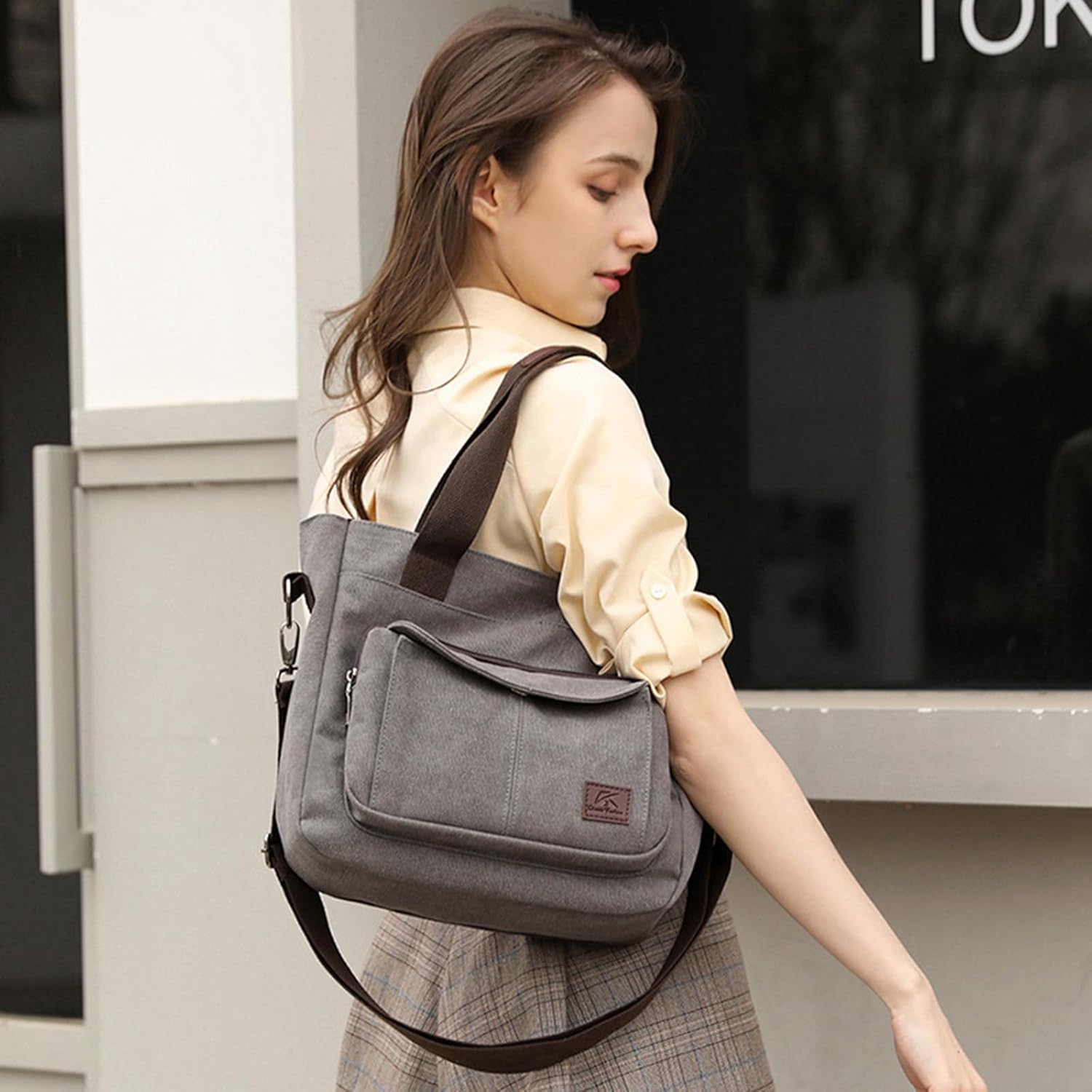 Sophia | Multi-Pocket Canvas Crossbody Bag