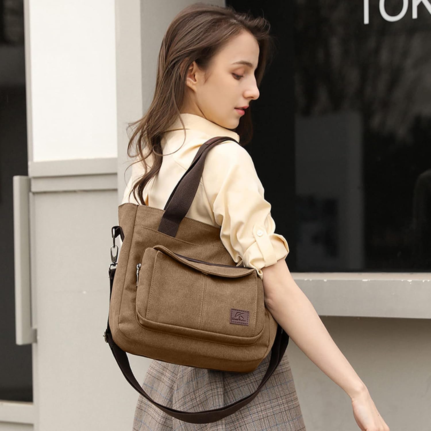 Sophia | Multi-Pocket Canvas Crossbody Bag