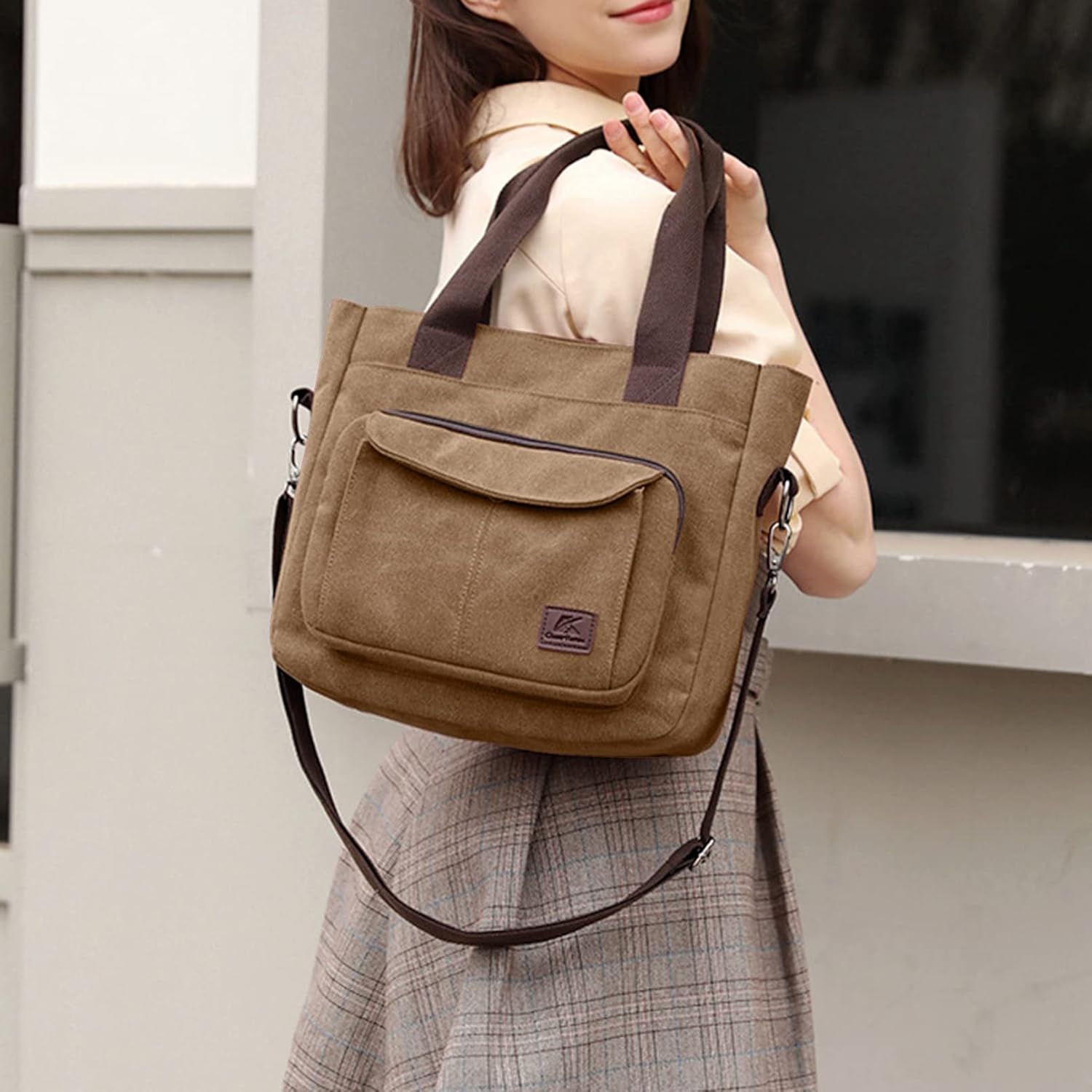 Sophia | Multi-Pocket Canvas Crossbody Bag