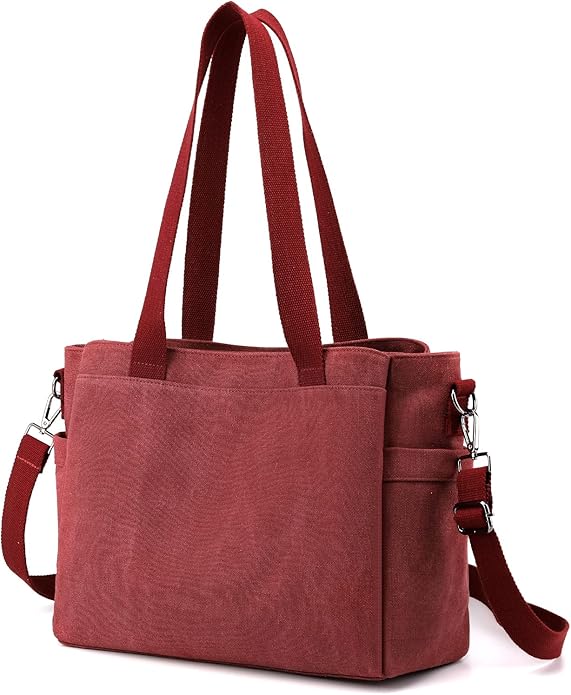 Aurora | Multi-Pocket Canvas Crossbody Tote Bag