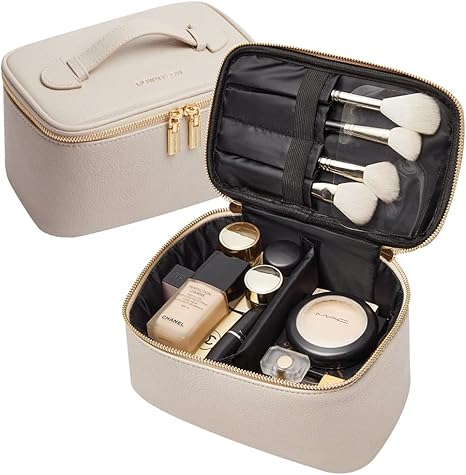 Bella | Women's Deluxe Leather Travel Makeup Cosmetic Bag