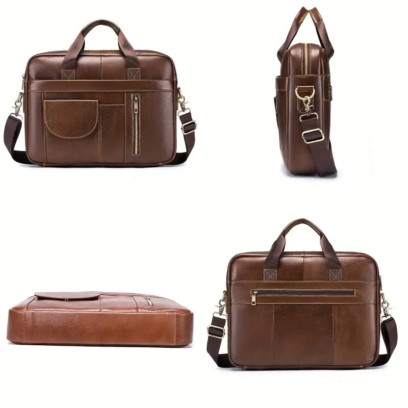 Lawrence | Leather Crossbody Messenger Laptop Travel Handbag