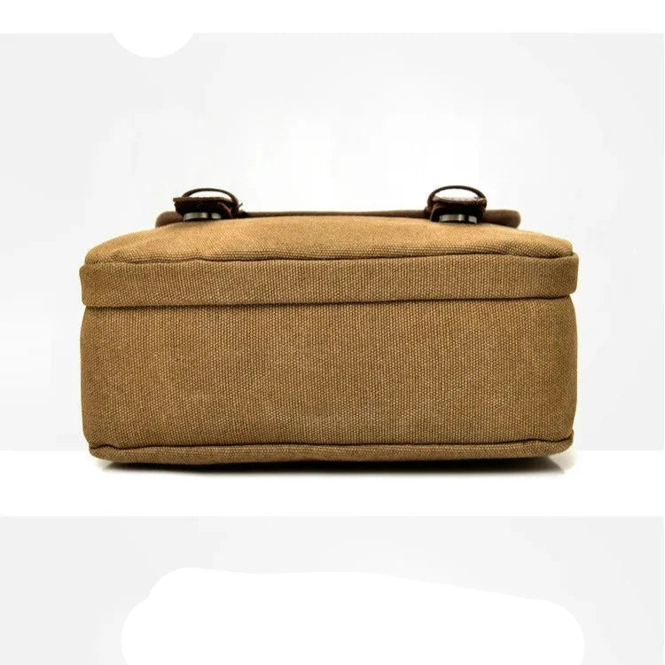 Nicolo | Small Multi-Pocket Canvas Crossbody Messenger Bag