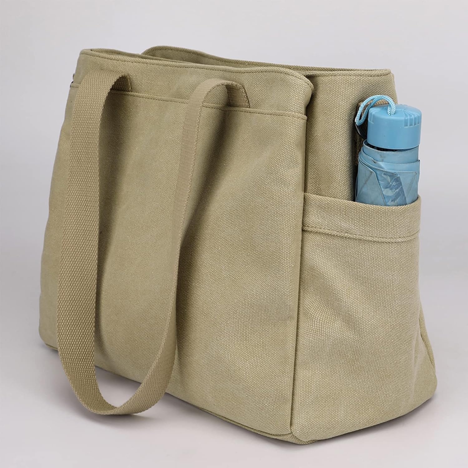 Aurora | Multi-Pocket Canvas Crossbody Tote Bag