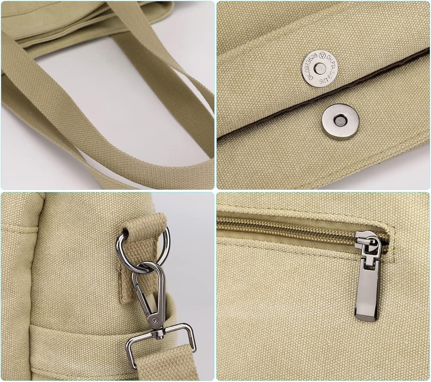 Aurora | Multi-Pocket Canvas Crossbody Tote Bag