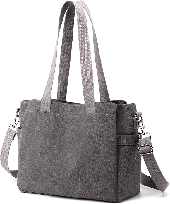 Aurora | Multi-Pocket Canvas Crossbody Tote Bag