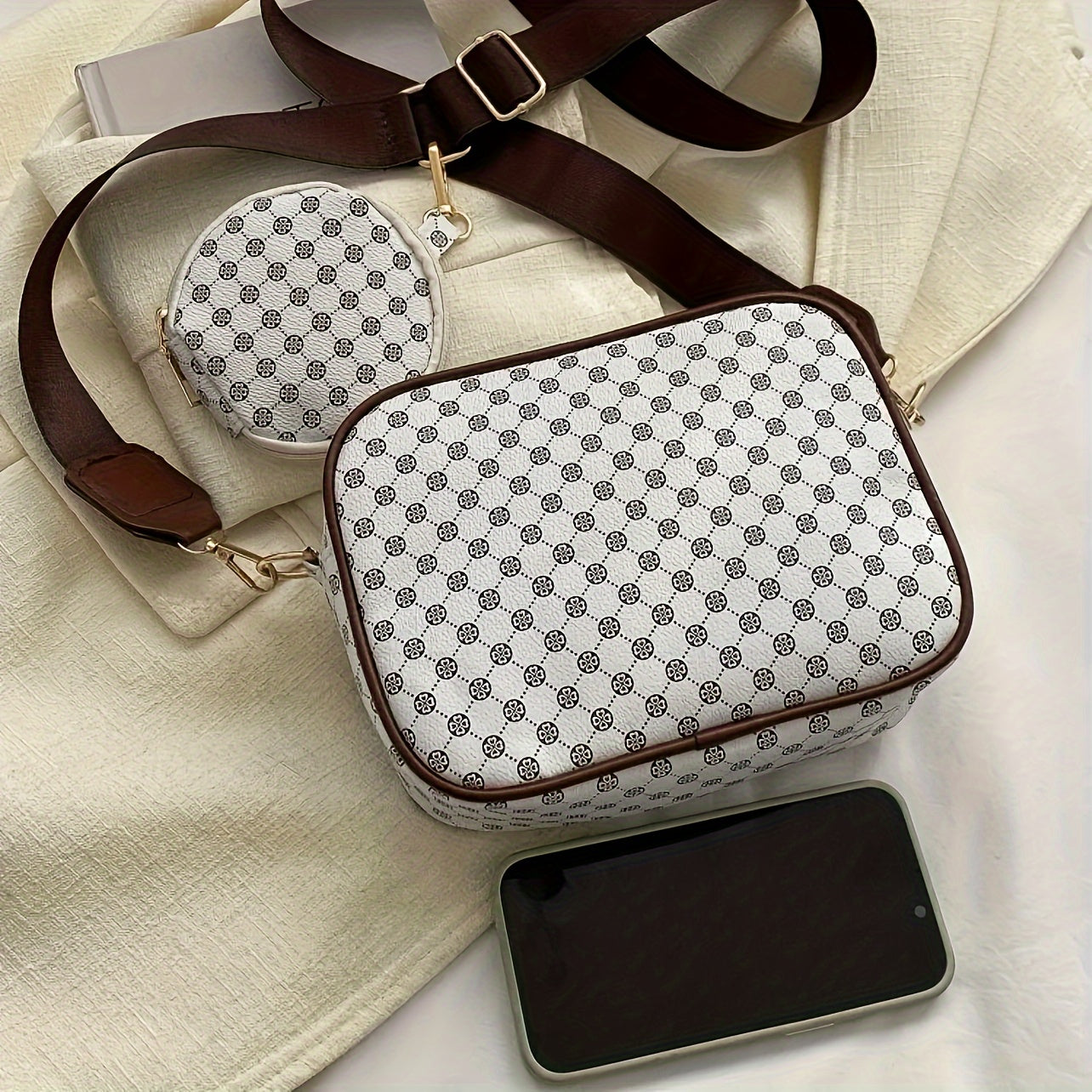 Beatriz | Geometric Pattern Crossbody Bag Set