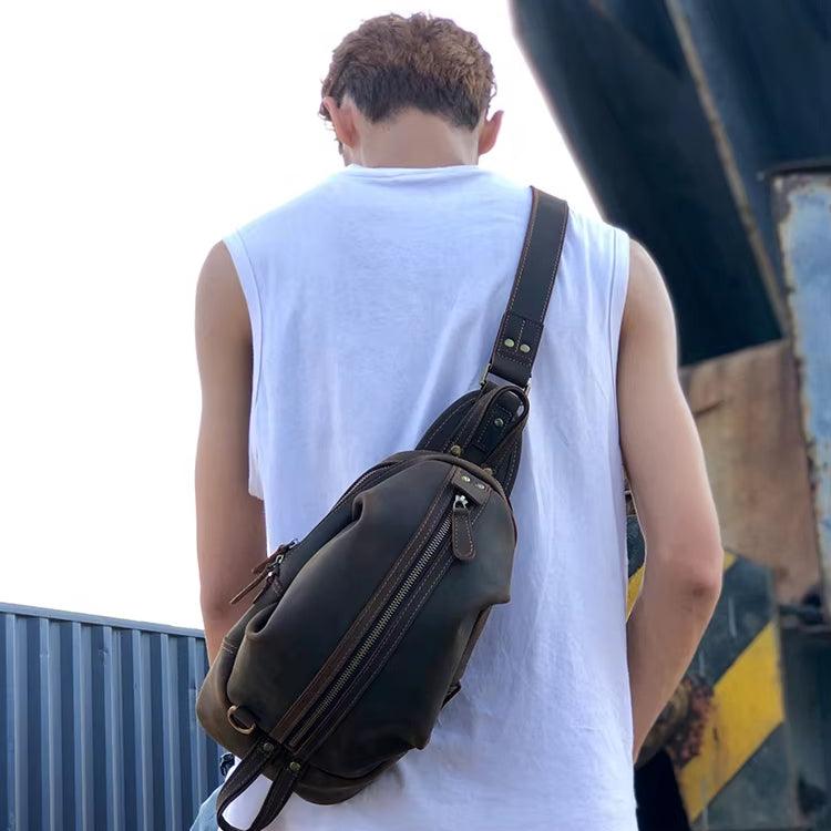 Ethan | Retro Leather Travel Crossbody Sling Bag