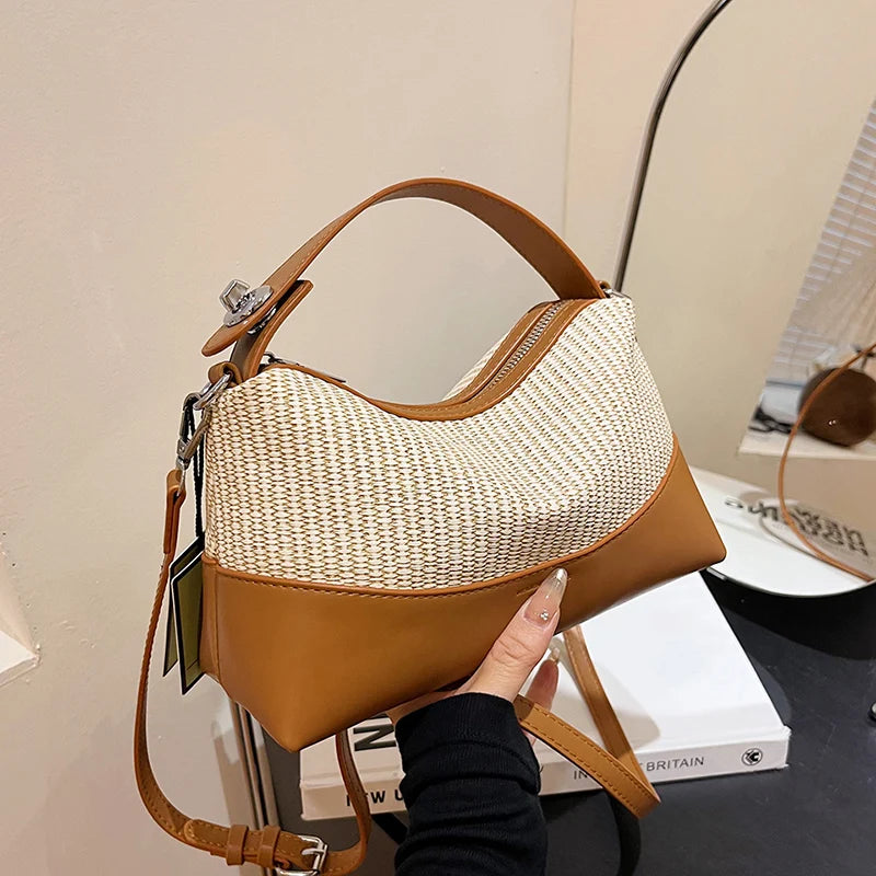 Lina | Women's Casual Straw Crossbody Handbag