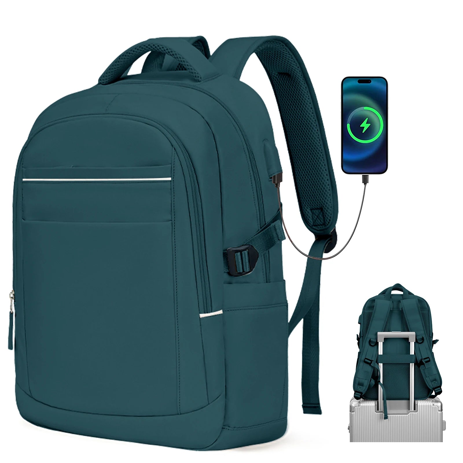 Alex | Large Business Travel Laptop Carry On Backpack with USB Charging Port