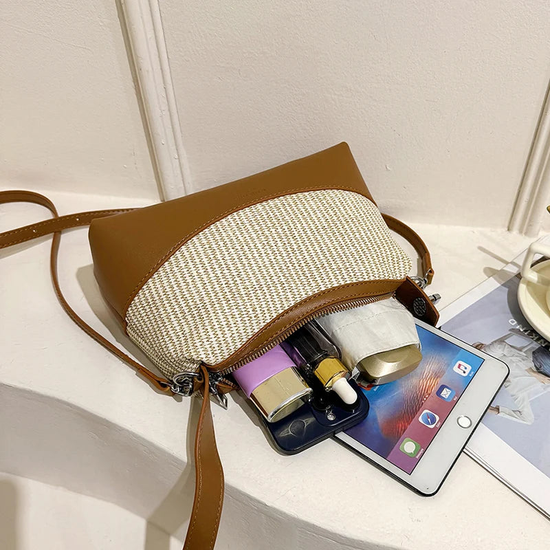 Lina | Women's Casual Straw Crossbody Handbag