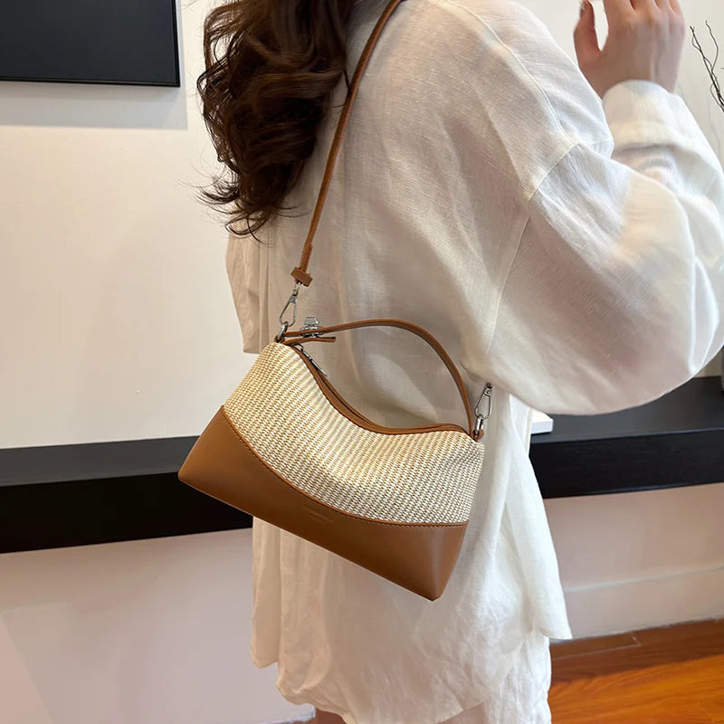 Lina | Women's Casual Straw Crossbody Handbag