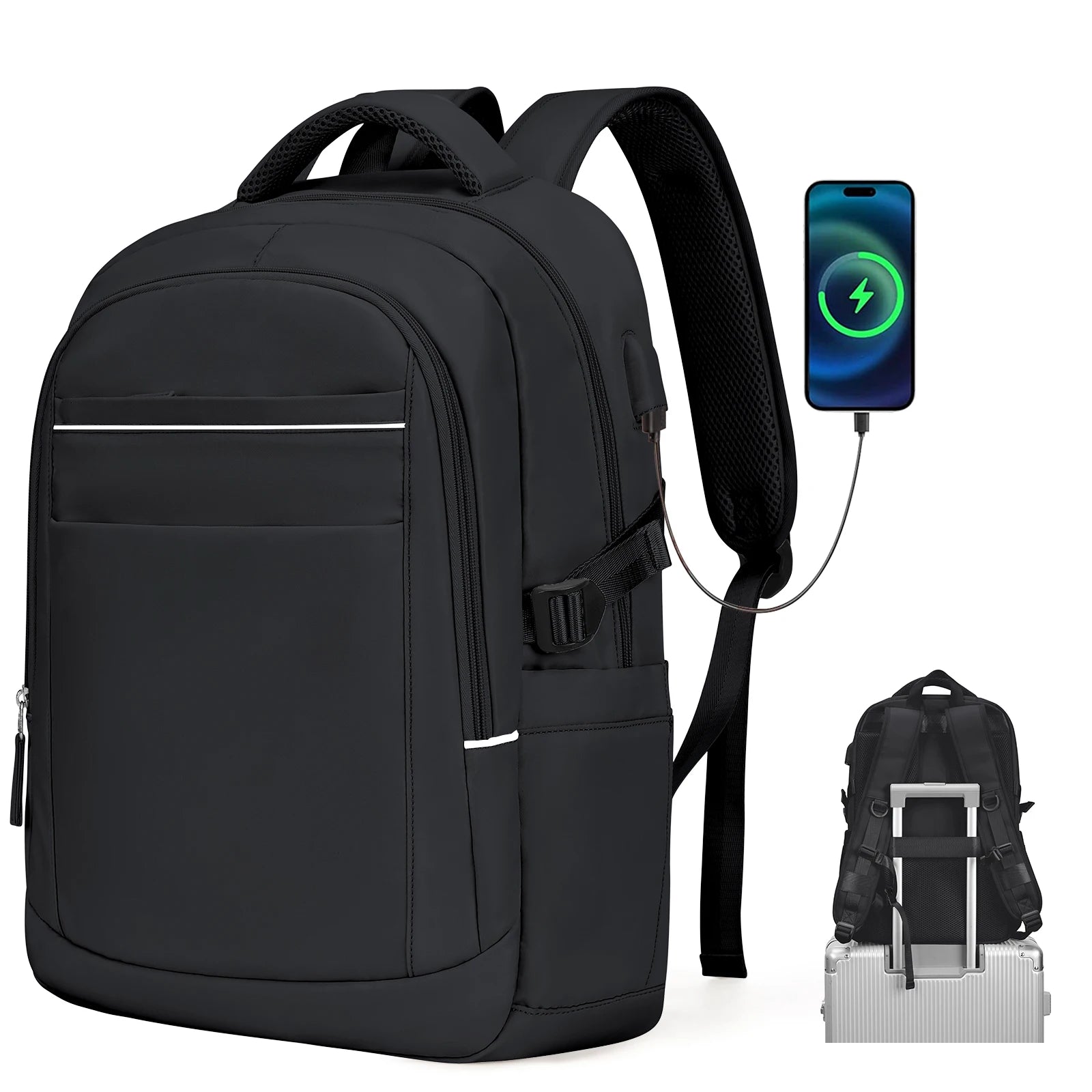 Alex | Large Business Travel Laptop Carry On Backpack with USB Charging Port