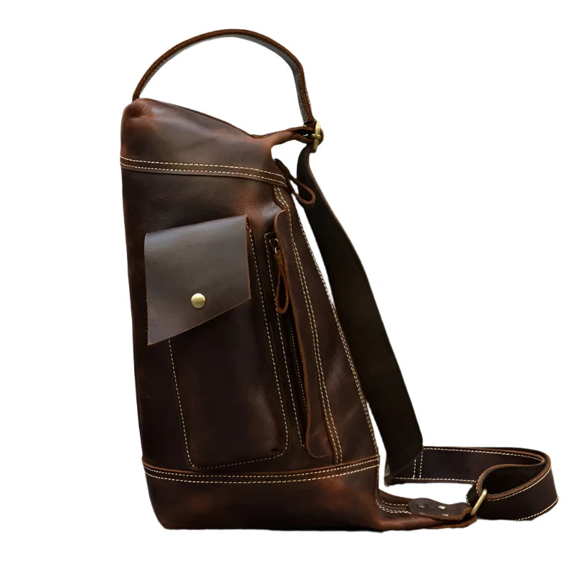 Liam | Retro Crazy Horse Leather Crossbody Sling Travel Bag