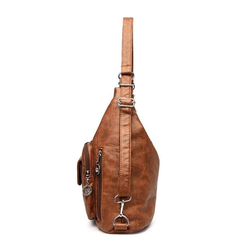 Jessica | Women's Vintage Leather Crossbody Messenger Hobo Handbag