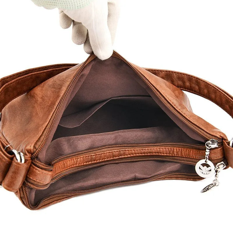 Jessica | Women's Vintage Leather Crossbody Messenger Hobo Handbag