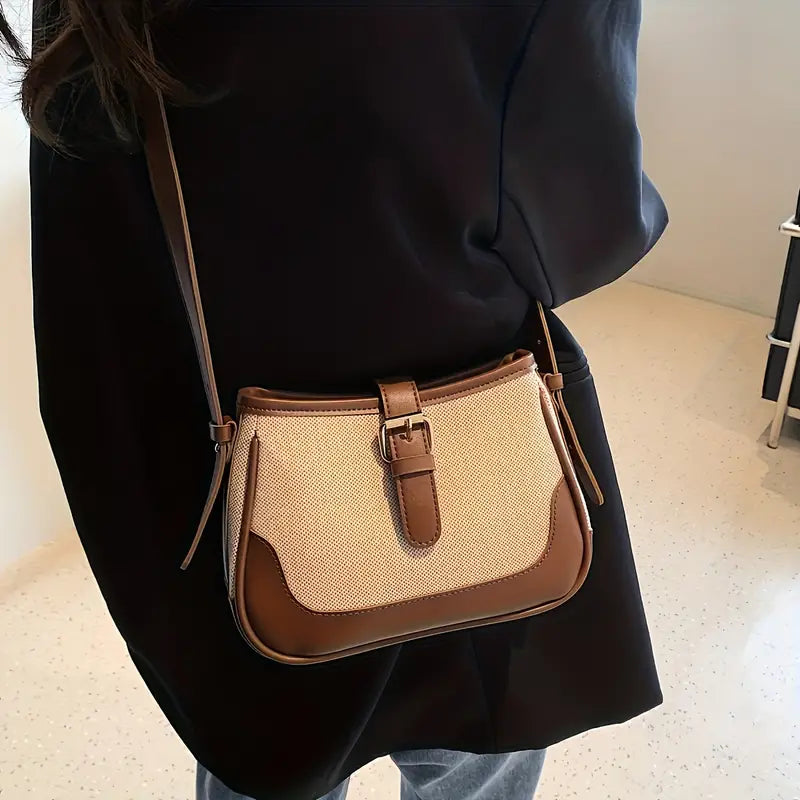 Clara | Women's Leather Colour-Block Crossbody Handbag