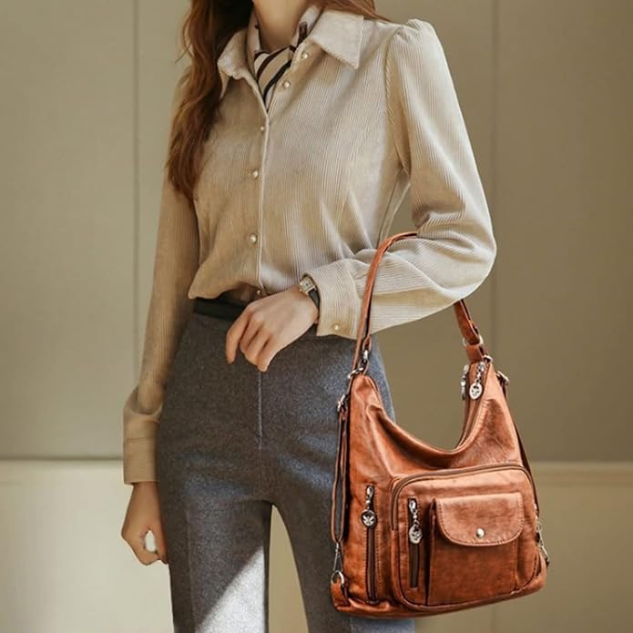 Jessica | Women's Vintage Leather Crossbody Messenger Hobo Handbag