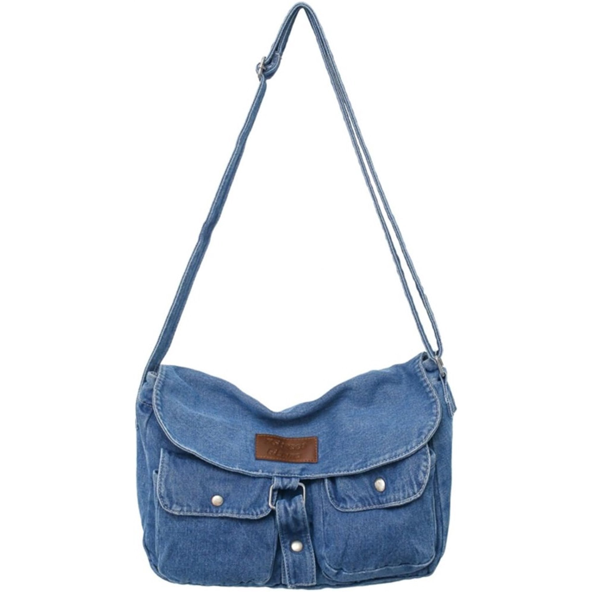 Abby | Spacious Multi-pocket Trendy Denim Crossbody Messenger Bag