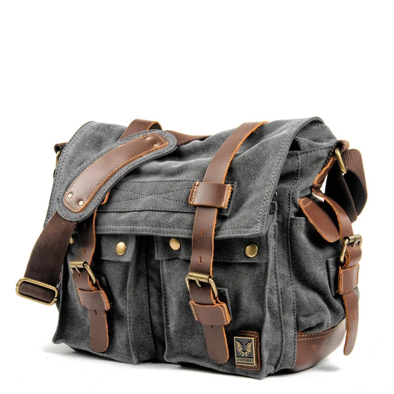 Logan | Rugged Canvas Men's Crossbody Messenger Bag