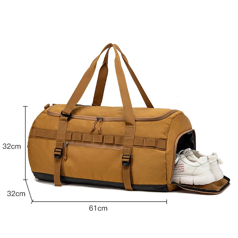 Rylee | Men's 50L Nylon Sports Travel Duffle Bag with Shoe Compartment