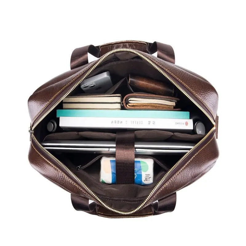 Lawrence | Leather Crossbody Messenger Laptop Travel Handbag